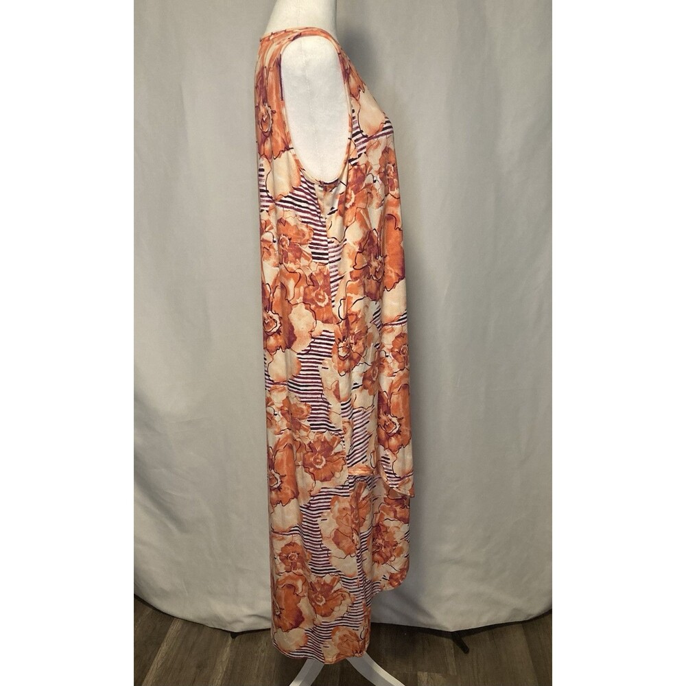 Chico's Dress Asymmetrical Womens 2 M/L Sleeveless Floral Midi Boho Tropical - Picture 5 of 10